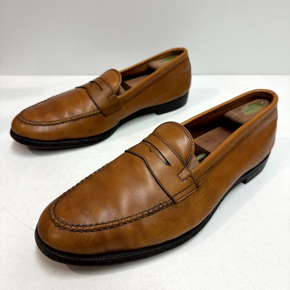 VERY GOOD Alden 714 Leisure Handsewn LHS Peny Loafer Brown Tan Calf USA 13 W - Picture 5 of 12